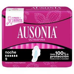 COMPRESA AUSONIA CON ALAS NOCHE 9 UNDS