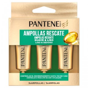 AMPOLLAS PANTENE SUAVE Y LISO 1 MINUTO 3 UND X15 ML.