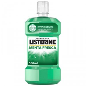 ENJUAGUE LISTERINE MENTOL SABOR SUAVE 500 ML.