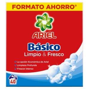 DETERGENTE ARIEL BASICO POLVO 40 LV.