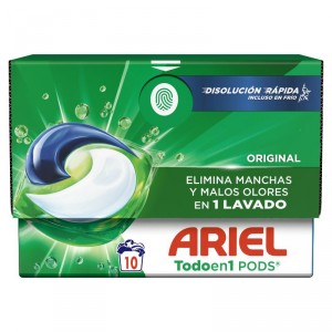 DETERGENTE ARIEL PODS ORIGINAL 10 DOSIS.