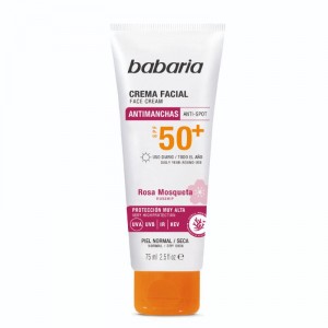 CREMA BABARIA FACIAL ANTIMANCHAS ROSA MOSQUETA FP-50 75 ML.