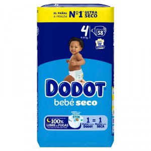 PAÑAL DODOT T-4 (9-14KG),58 UNDS