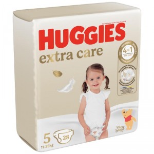 PAÑAL HUGGIES EXTRA CARE TALLA 5 (11-25 KILOS) 28 UNDS
