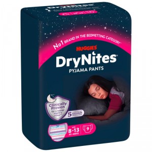 DRYNITES NIÑAS 8-15 AÑOS PAQUETE 9 UNDS