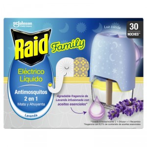 INSECTICIDA RAID ELECTRICO FAMILY LAVANDA APARATO+RECAMBIO