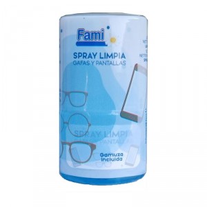 LIMPIA GAFAS Y PANTALLAS SPRAY CON GAMUZA UND.