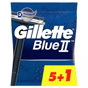 MAQUINILLA GILLETTE BLUE II FIJA 5 UNDS + 1 GRATIS