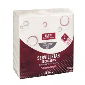 SERVILLETA SELEX 33X33 CM. DECORADA 100 UNDS