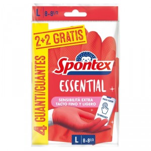 GUANTES SPONTEX ESSENTIAL T8 1+1 GRATIS