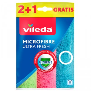 BAYETA VILEDA MICROFIBRAS ULTRAFRESH PACK 2 + 1 UNDS