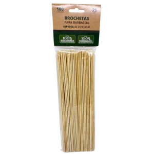 BROCHETAS PARA BARBACOA 100% BIODEGRADABLES 25 CM 100 UND.