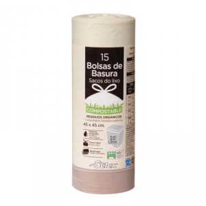 BOLSA DE BASURA SELEX ORGANICA COMPOSTABLE 45X45 CM,15 UNDS