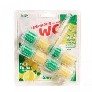 LIMPIADOR SELEX WC 5EN1 FRESCOR LIMON 2X50GRS.