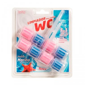 LIMPIADOR SELEX WC 5EN1 FRESCOR MARINO 2X50GRS.