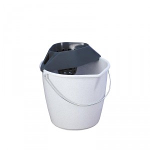 CUBO CON ESCURRIDOR OVAL DENOX 14L GRANITO