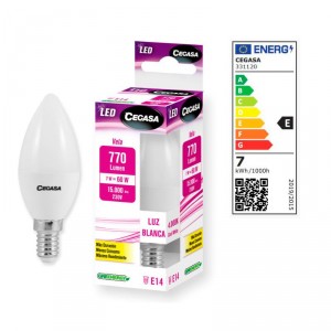LAMPARA CEGASA LED ESFERICA 7W E14 4000K LUZ BLANCA