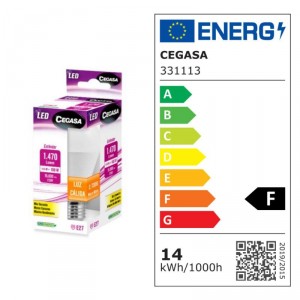 LAMPARA CEGASA LED ESTANDAR 14,5W E27 2700K LUZ BLANCA