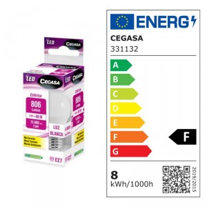 LAMPARA CEGASA LED ESTANDAR 8W E27 4000K LUZ BLANCA