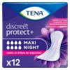 COMPRESA TENA DISCREET MAXI NIGHT 12 UNDS.