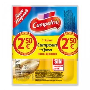 SALCHICHAS CAMPOFRIO CAMPESAN PACK 3 UNDS X 170 GRS