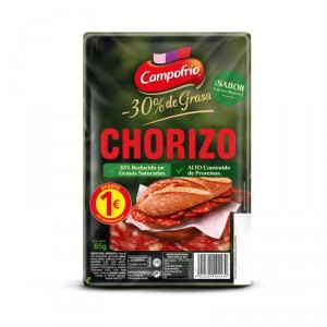 CHORIZO CAMPOFRIO -30% GRASA LONCHAS 65 GRS.