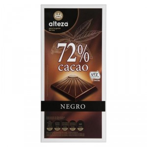 CHOCOLATE ALTEZA NEGRO 72% DE CACAO 100 GRS