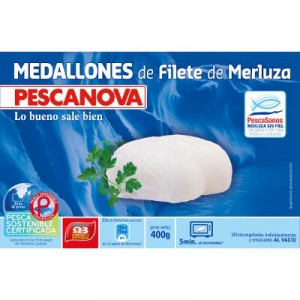 MEDALLONES DE FILETES DE MERLUZA PESCANOVA S/PIEL 400 GRS