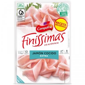 JAMON COCIDO FINISSIMAS CAMPOFRIO 115 GRS