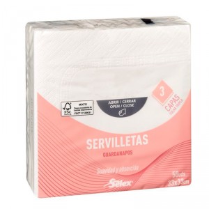 SERVILLETA SELEX 33X33 CM.3 CAPAS 50 UNDS.