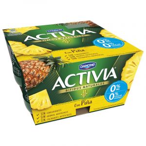 Yogur Danone Activia Desnatado Con Piña Pack 4 X 120 Grs