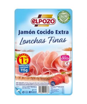 Jamon Cocido Extra Elpozo Lonchas Finas 115 Grs