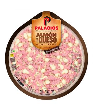 Pizza Masa Fina Palacios Jamon Y Queso 405 Grs