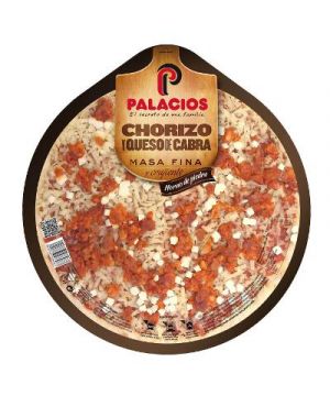 Pizza Masa Fina Palacios Chorizo Y Queso De Cabra 375 Grs