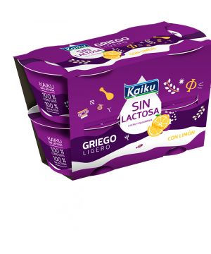 Yogur Kaiku Griego Sin Lactosa Limon P-4 Und.402 Grs.