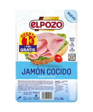 Jamon Cocido Elpozo Lonchas 75 Grs. 10 %