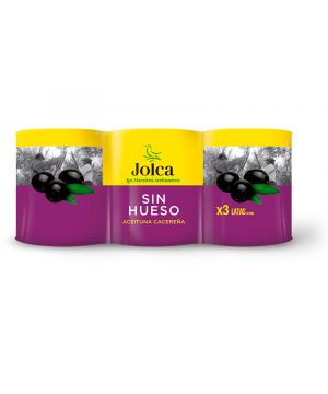 Aceituna Jolca Negra Sin Hueso Pack 3 U.x 120 Grs. 150 G.p.e