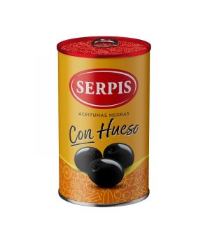 Aceituna Serpis Negra Con Hueso 300 Grs 130 Grs P.e.