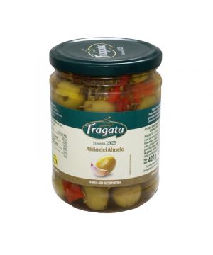 Aceituna Fragata Verdial C/Hueso Aliño Abuelo 420Gr,250Gr Pe