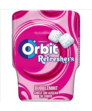 Chicle Orbit Refreshers Bubblemint Bote 30 Grageas 67 Grs.