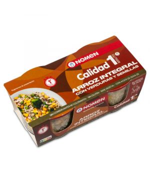 Arroz Nomen Vasitos Vidrio Integral+Verduras Pack 2 X 140Gr.