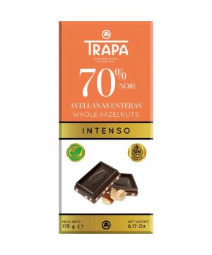 Chocolate Trapa Intenso 70% Noir Avellana 175 Grs