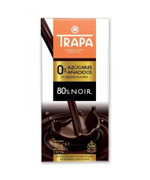 Chocolate Trapa 80% Noir Sin Azucar 80 Grs