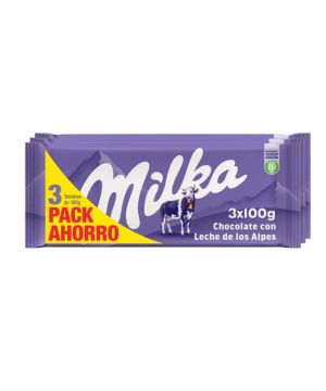 Chocolate Milka Con Leche Pack 3 Und.x 90 Grs.