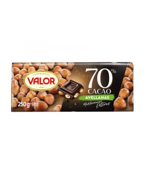 Chocolate Valor 70% Con Avellanas 250 Grs