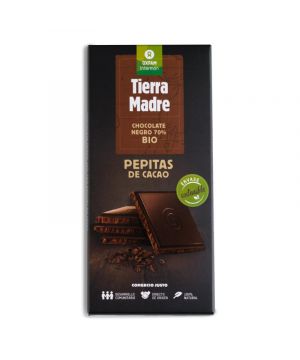Chocolate Tierra Madre Bio 70 % Pepitas Cacao 100 Grs.