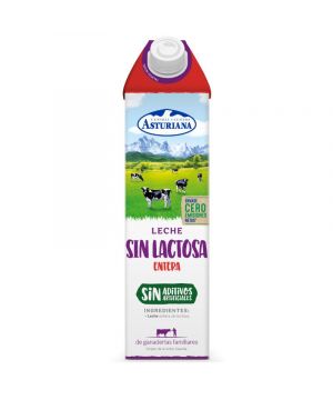 Leche Asturiana Sin Lactosa Entera Brik Litro