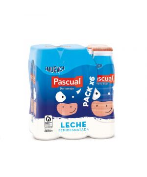 Leche Pascual Semidesnatada Pack-6X180 Ml.