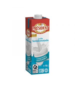 Leche President Semidesnatada Brik Litro