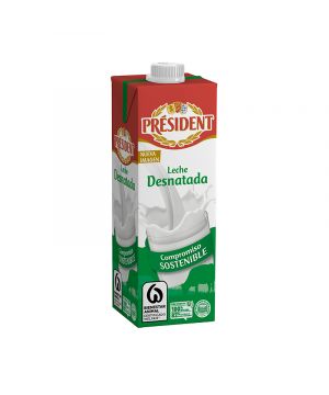 Leche President Desnatada Brik Litro